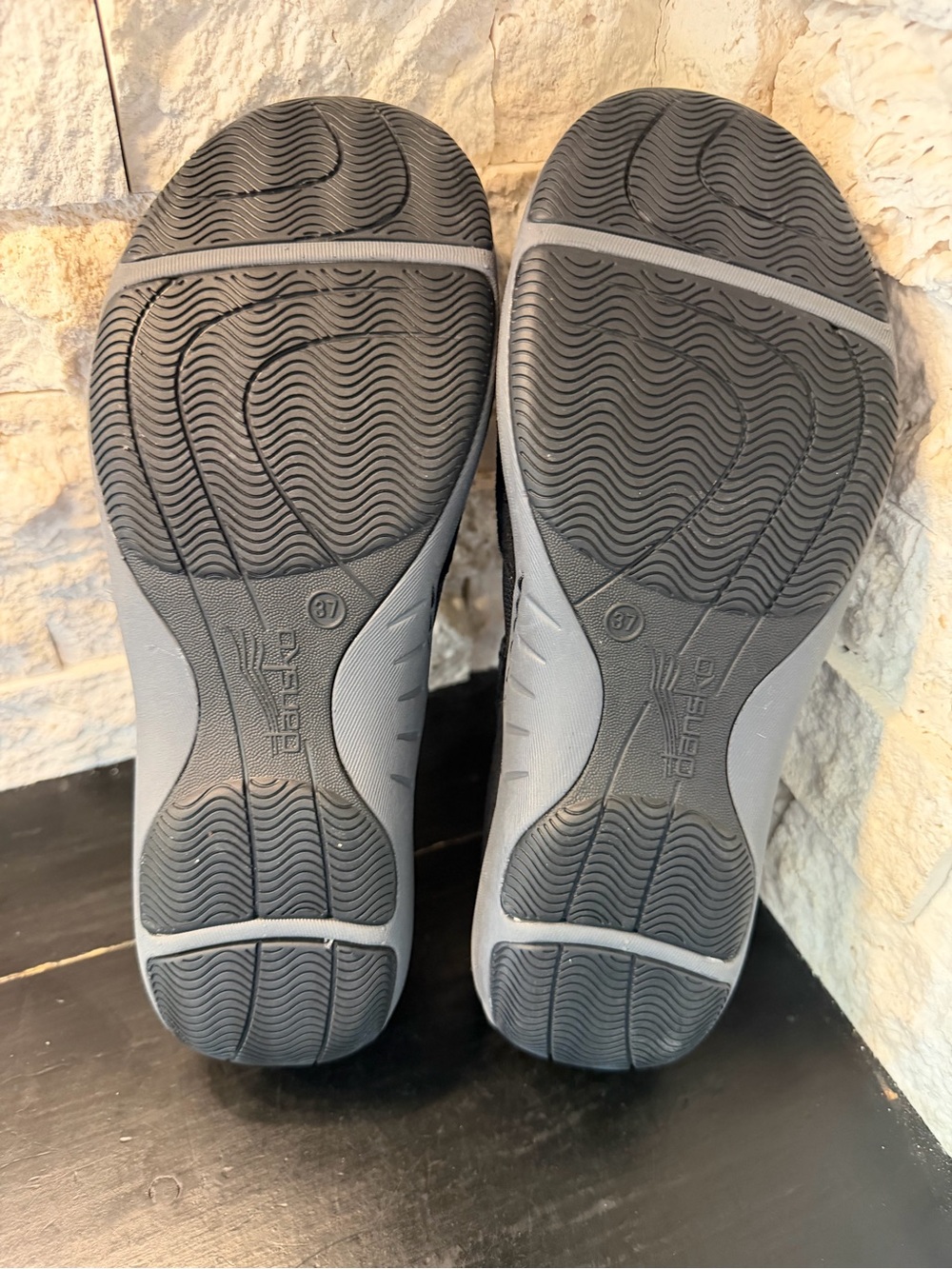 DANSKO Haven Mary Jane Flats Shoes-Size EU 37 Black Suede Mesh Straps Slip On - Picture 8 of 12